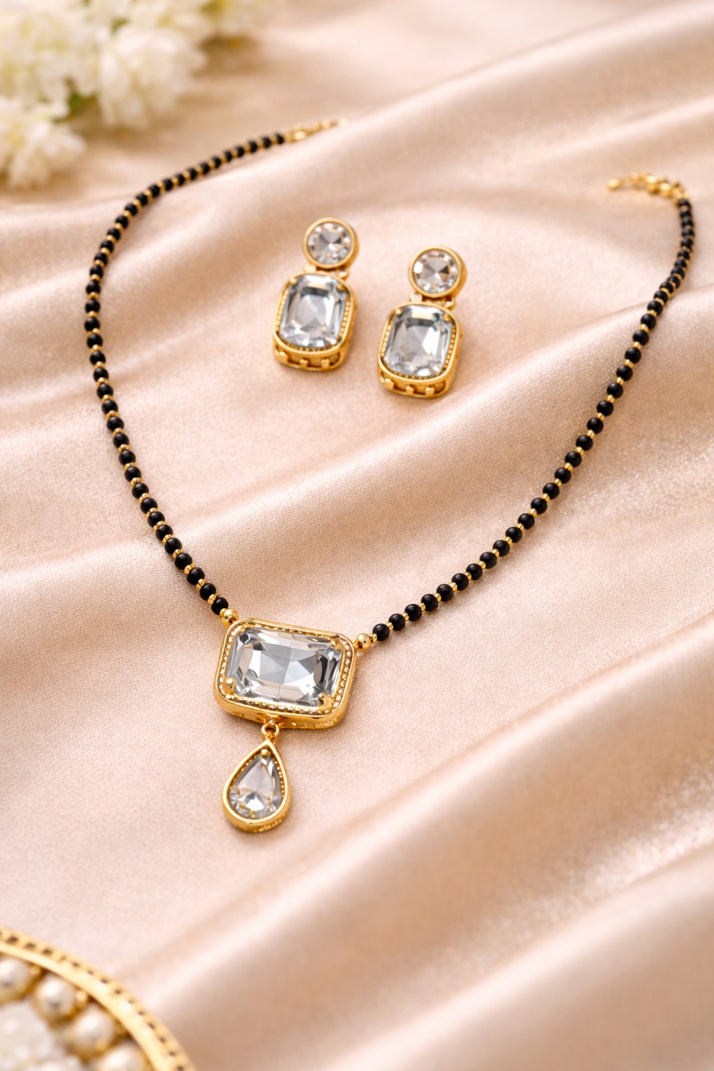 Rajsi Crystal Mangalsutra & Earring Set
