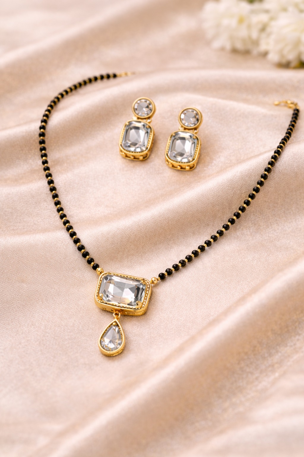 Rajsi Crystal Mangalsutra & Earring Set