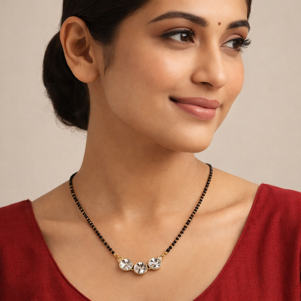 Tri Shine Crystal Mangal sutra