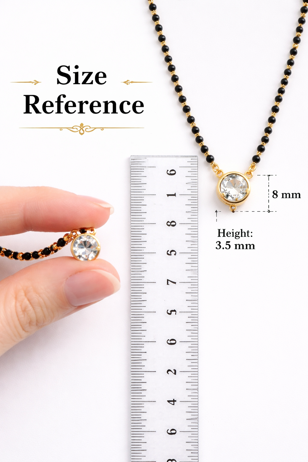 Simple Stone Mangalsutra with Gold Bezel Pendant