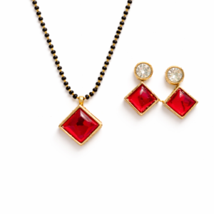 Ruby Radiance Square Mangal sutra Set