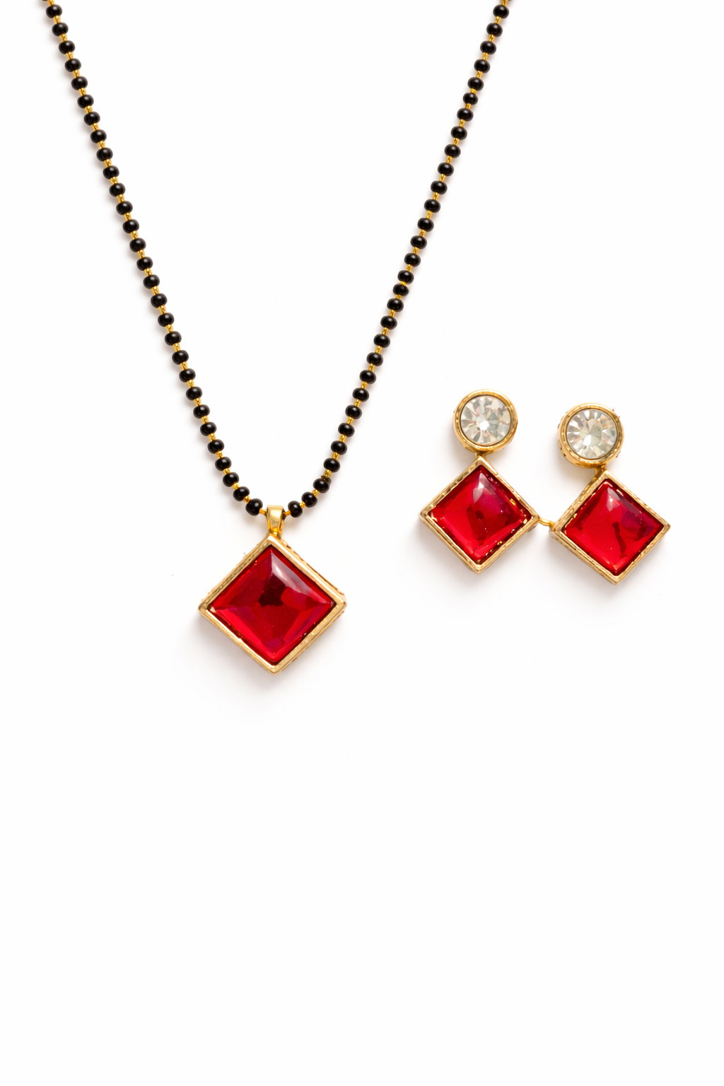 Ruby Radiance Square Mangal sutra Set