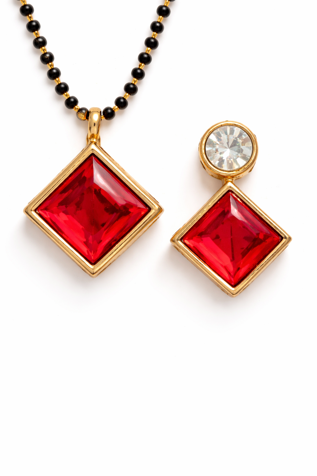 Ruby Radiance Square Mangal sutra Set