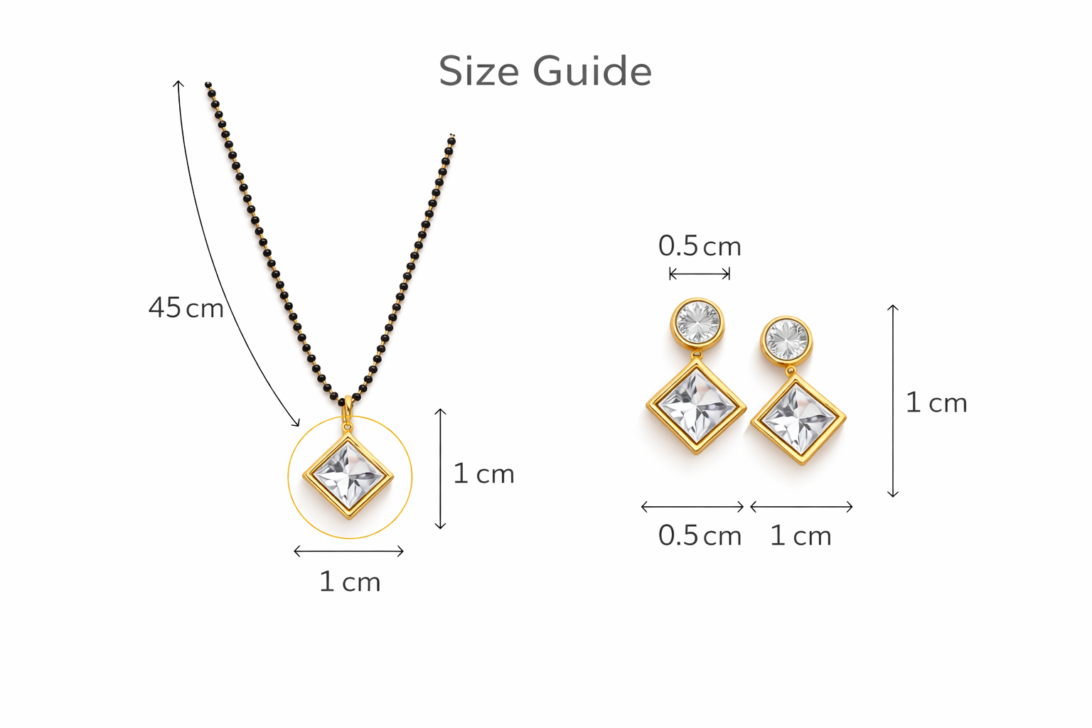 Crystal Aura Square Mangal sutra Set