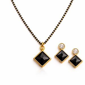 Noir Elegance Square Pendant Mangal sutra Set