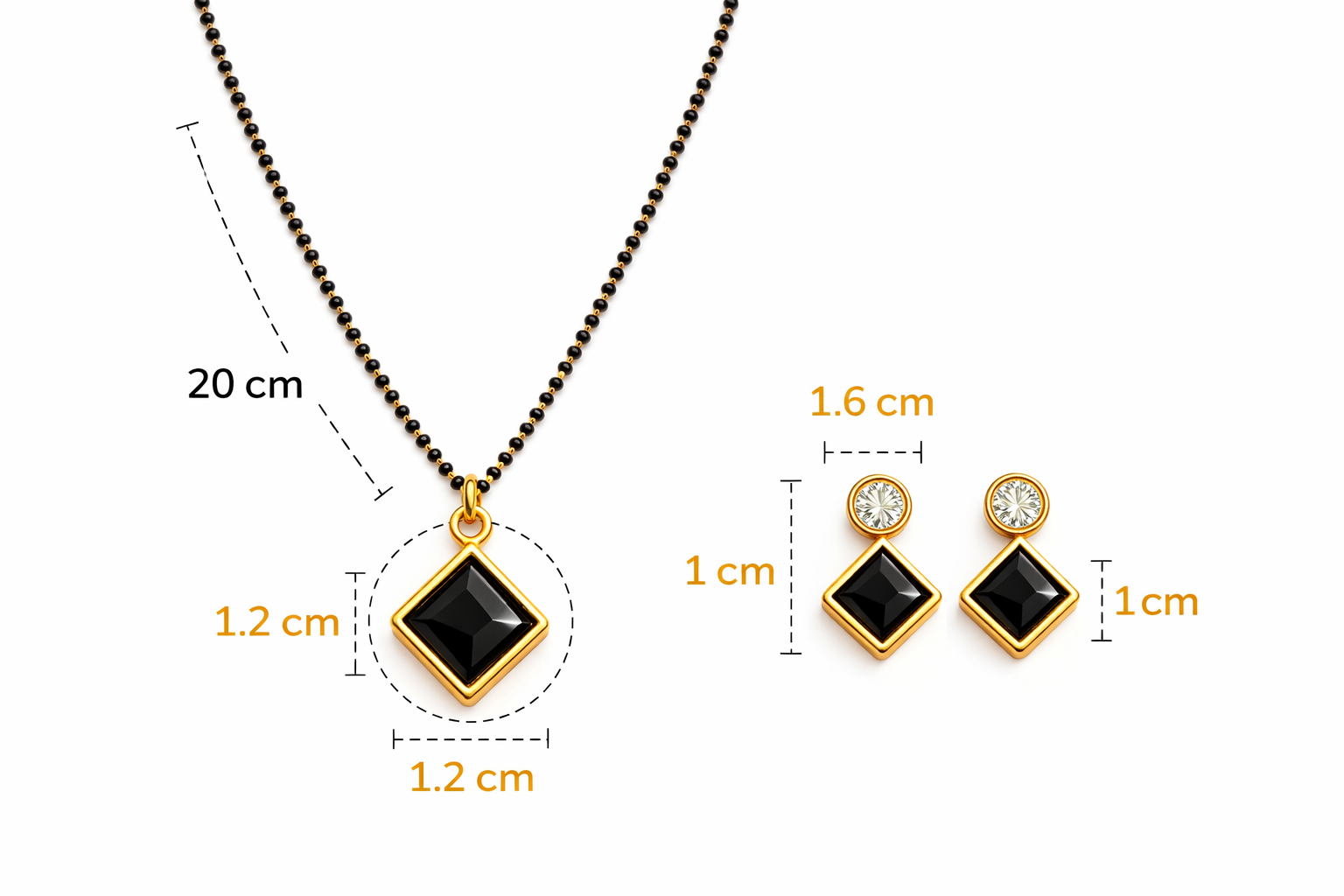 Noir Elegance Square Pendant Mangal sutra Set