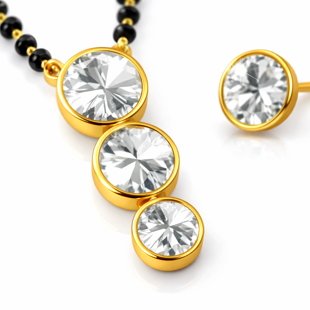 Royal Trio Crystal Mangal sutra Set