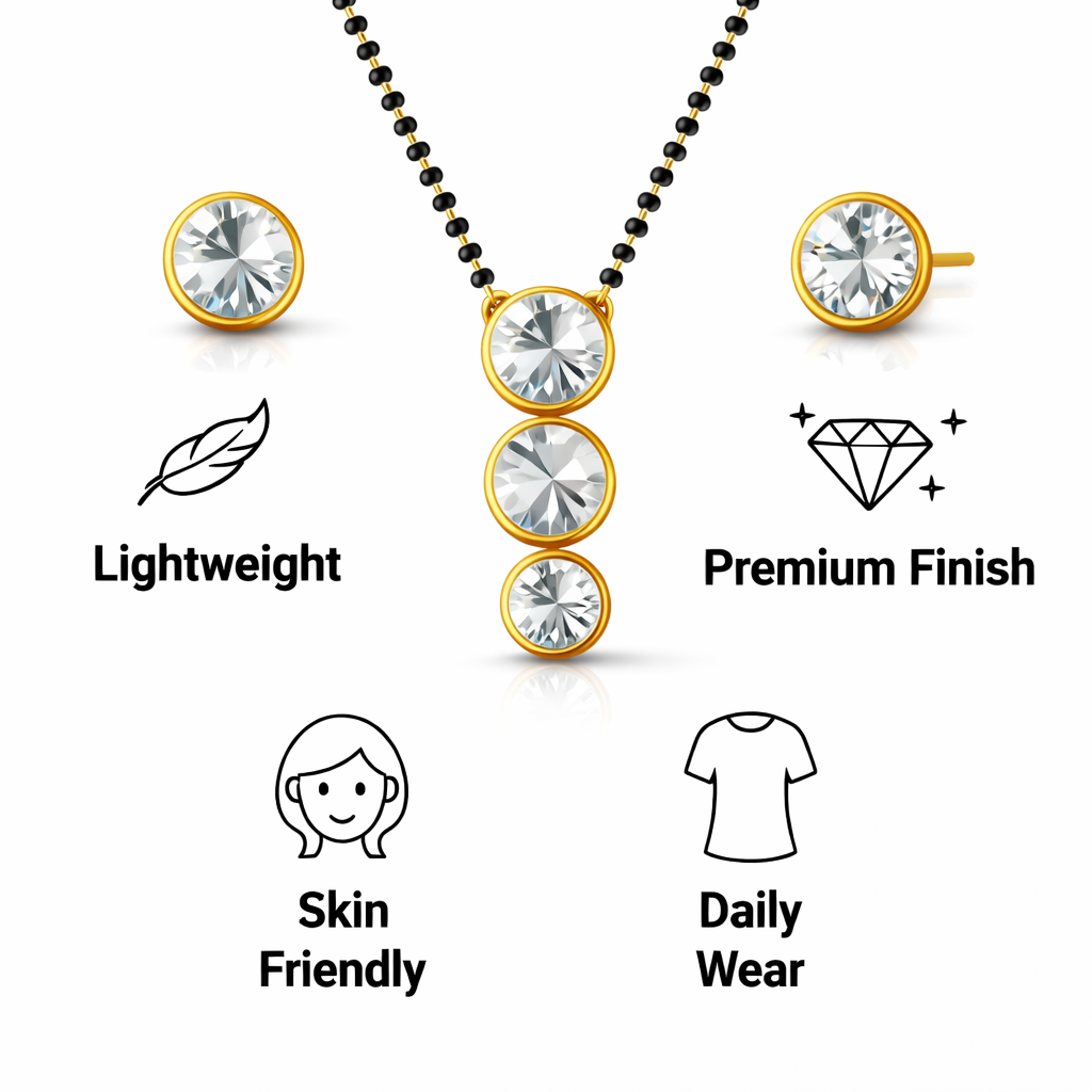 Royal Trio Crystal Mangal sutra Set