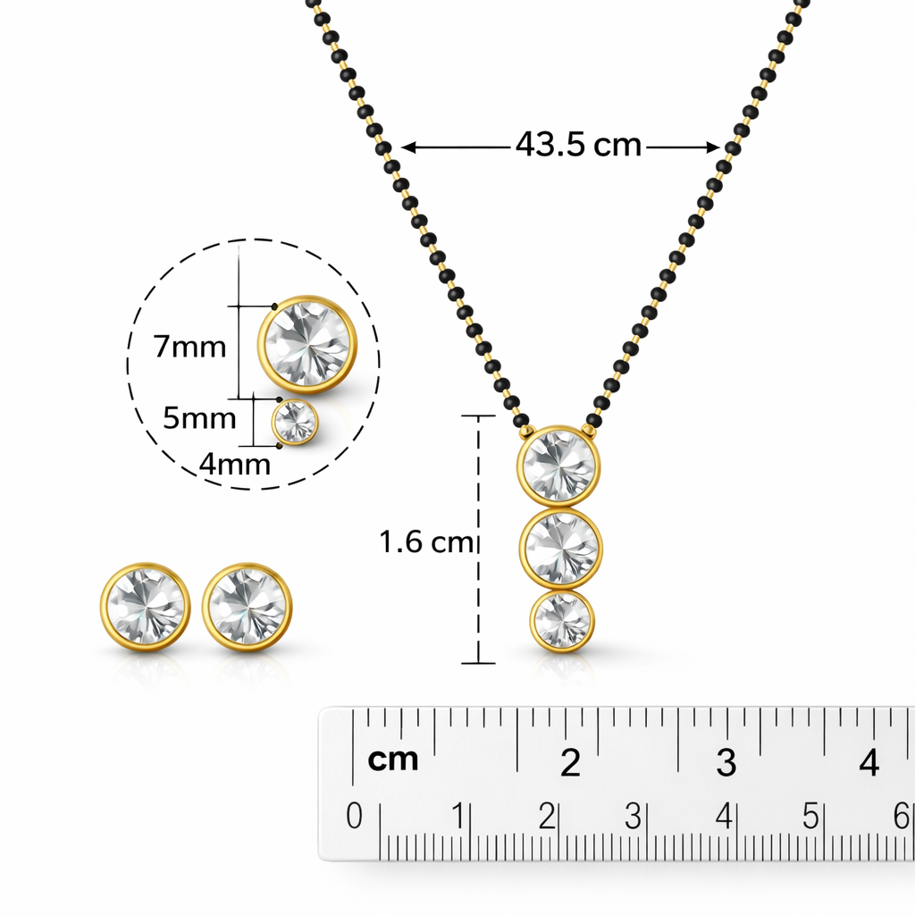 Royal Trio Crystal Mangal sutra Set