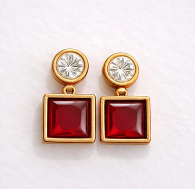 Royal Red Square Charm Set
