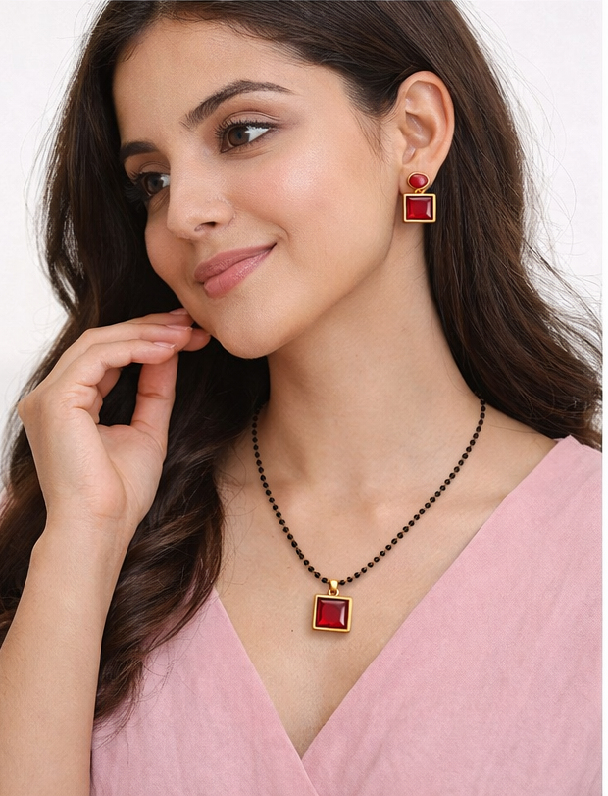 Royal Red Square Charm Set