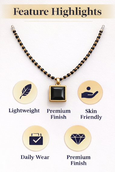 Royal Black Square Charm Set