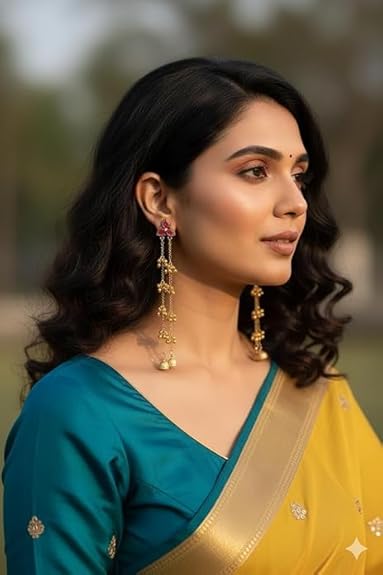 Kashmiri Gulnaar Chain Jhumki Earrings
