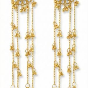 Kashmiri Emerald Chand Tassel Earrings