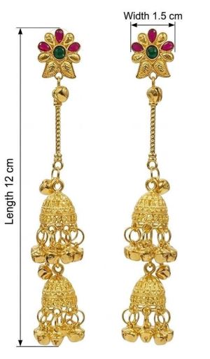 Ruby Teardrop Long Tassel Earrings