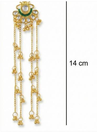 Kashmiri Emerald Chand Tassel Earrings